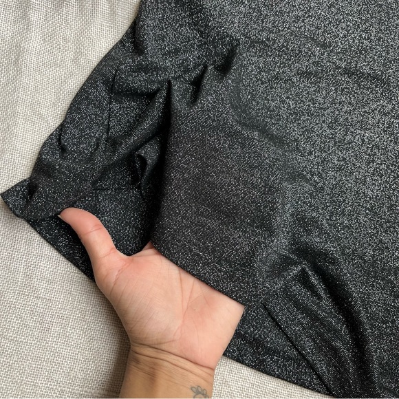 NWOT H&M Black Shimmery Skater Dress - Picture 5 of 8